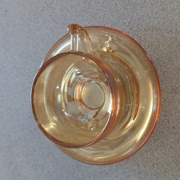 Iridescent Marigold Cup and Saucer Vintage - Picture 1 of 4